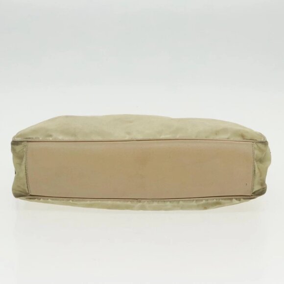 PRADA Hand Bag Nylon Beige Gold Auth 95369 - Picture 15 of 16